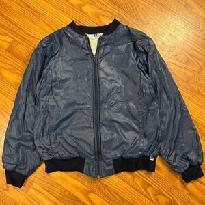 Blue vintage Russell Athletic bomber jacket